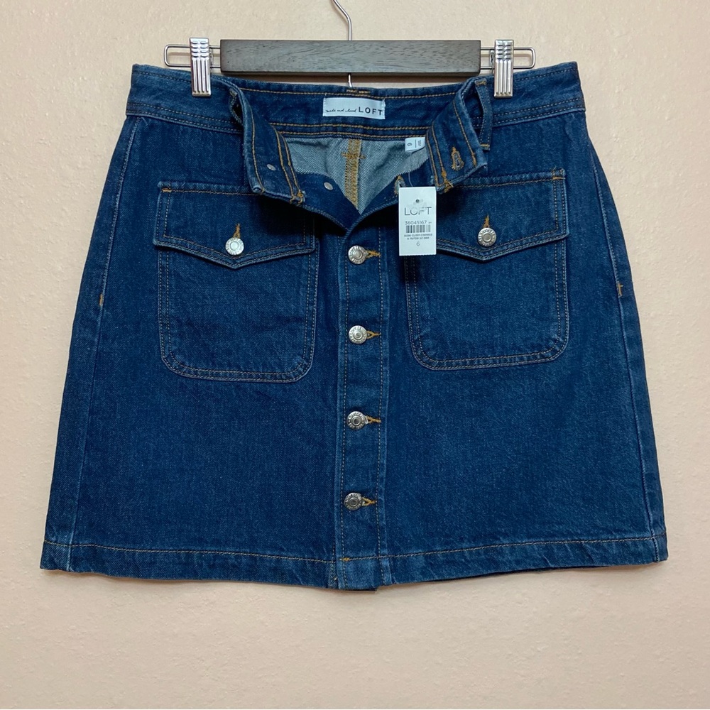 LOFT Patch Pocket Denim Skirt - Picture 4 of 5